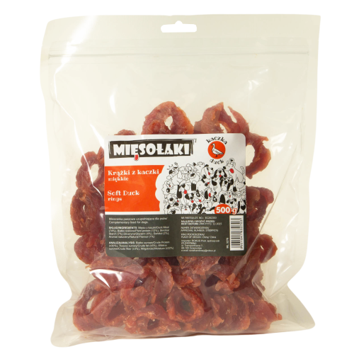 MięsoŁaki Miękkie Krążki z kaczki Przysmak dla psa 500g