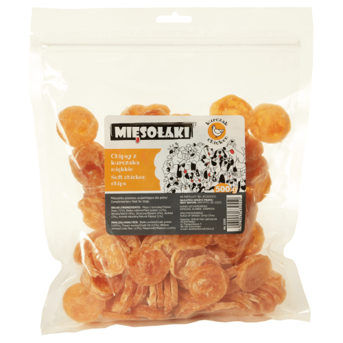 MięsoŁaki Miękkie Chipsy z kurczaka Przysmak dla psa 500g