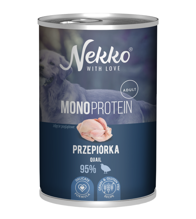NEKKO MONOPROTEIN mokra karma dla psa Przepiórka 400g