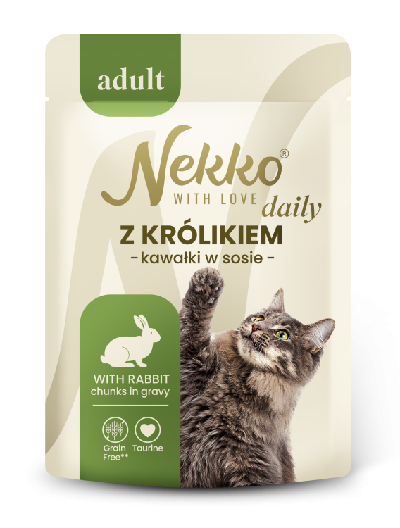 NEKKO DAILY kawałki w sosie z królikiem 85g Mokra karma dla kota