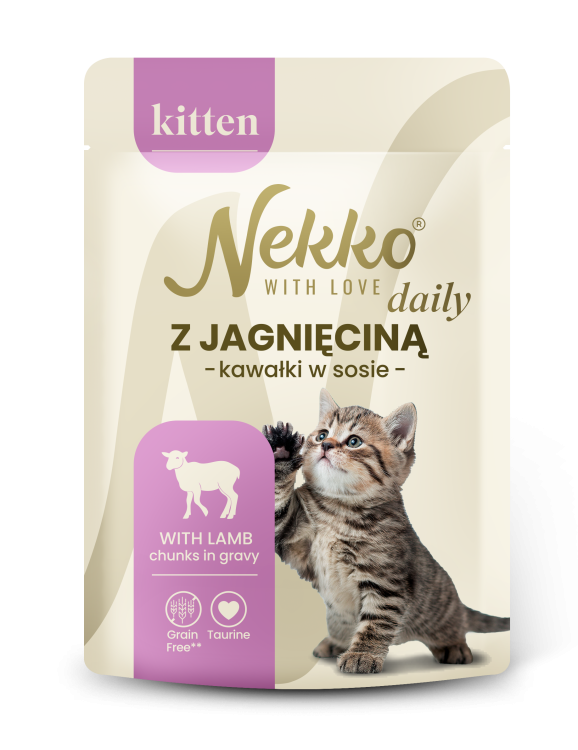 NEKKO DAILY Kitten kawałki w sosie z jagnięciną 85g DLA KOCIĄT