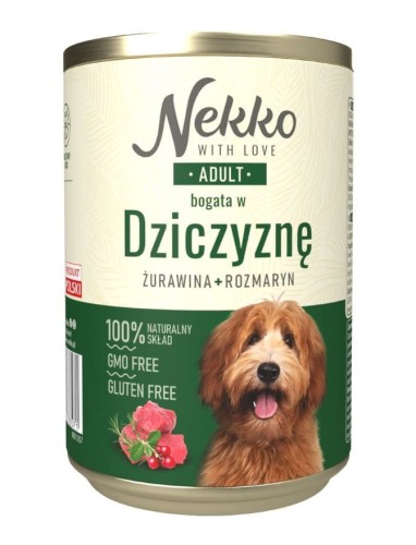 NEKKO mokra karma dla psa Dziczyzna Rozmaryn Żurawina 400g