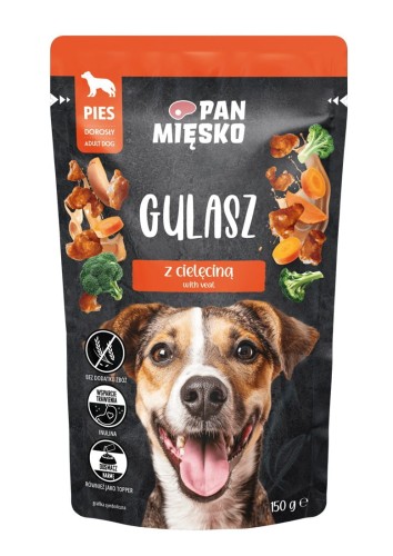 PAN MIĘSKO Karma mokra dla psa Gulasz Indyk z cielęciną 150g