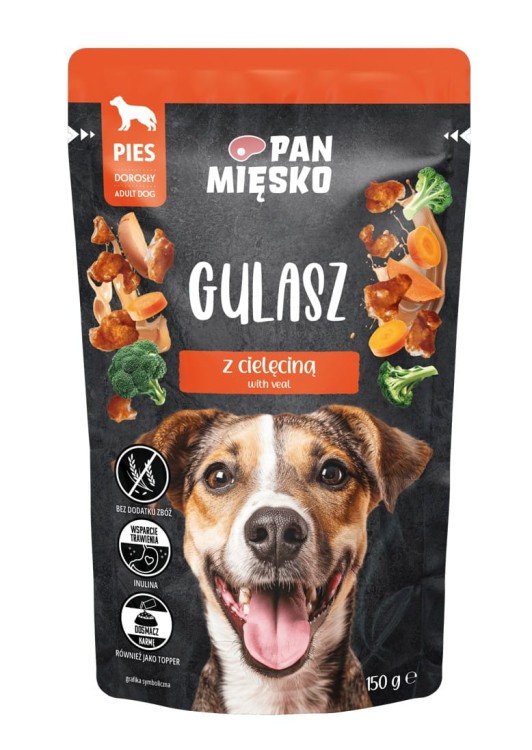 PAN MIĘSKO Karma mokra dla psa Gulasz Indyk z cielęciną 150g