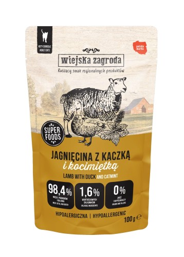 WIEJSKA ZAGRODA Karma mokra dla kota MIX SMAKÓW  12x100g BEZZBOŻOWA