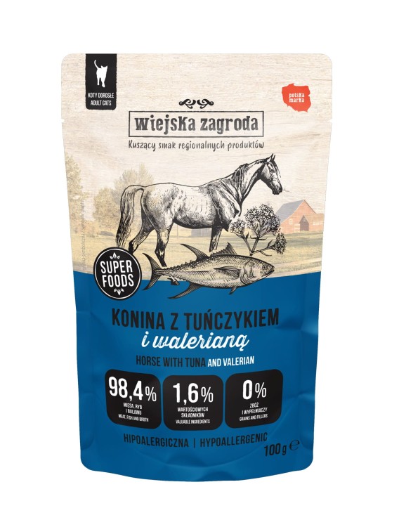 WIEJSKA ZAGRODA Karma mokra dla kota MIX SMAKÓW  24x100g BEZZBOŻOWA