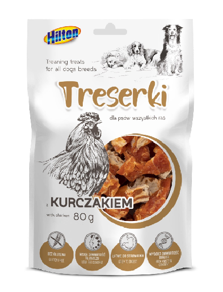 HILTON Mięsne treserki z kurczaka Przekąska dla psa 80g Przysmak
