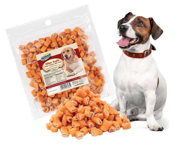 HILTON Sushi Kurczak z rybą Przysmak dla psa 500g Przekąski Smaczki