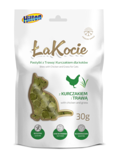 HILTON liofilizowany przysmak dla kota z trawą i kurczakiem 30g