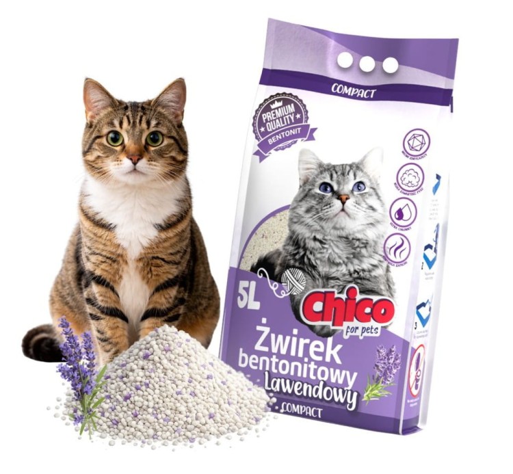CHICO Żwirek bentonitowy dla kota Compact Lawenda 5l drobny