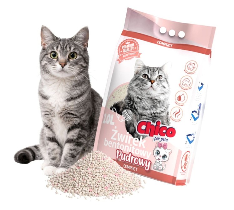 CHICO Żwirek bentonitowy dla kota Compact Pudrowy 10l drobny