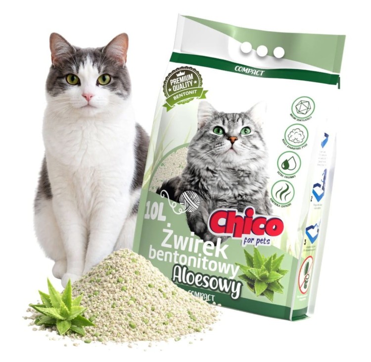 CHICO Żwirek bentonitowy dla kota Compact Aloes 10l drobny