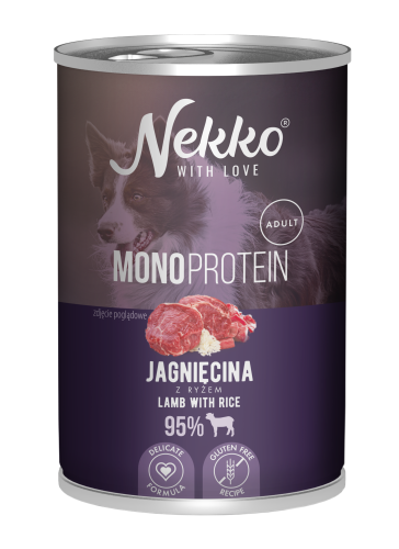 NEKKO MONOPROTEIN mokra karma dla psa Jagnięcina Ryż 400g