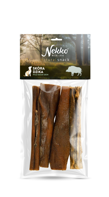NEKKO Naturalny przysmak dla psa Wędzona Skóra dzika 100g Gryzak