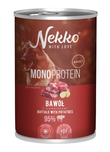 NEKKO MONOPROTEIN mokra karma dla psa Bawół Ziemniaki 400g