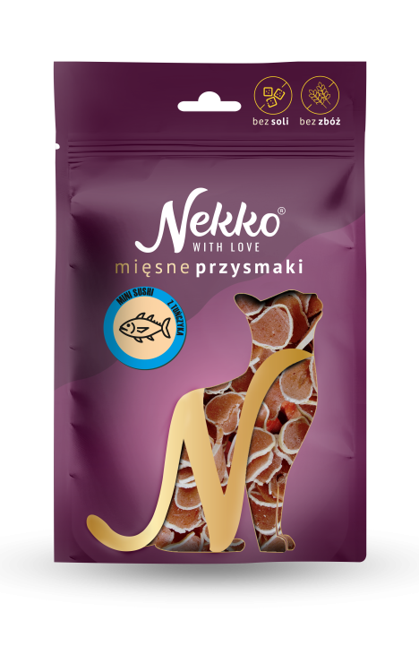 NEKKO Przysmak dla kota Mini Sushi z tuńczyka i kurczaka 50g Smakołyk
