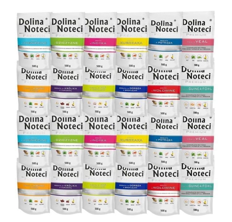 DOLINA NOTECI PREMIUM MIX 12 SMAKÓW Karma mokra dla psa 24x500g