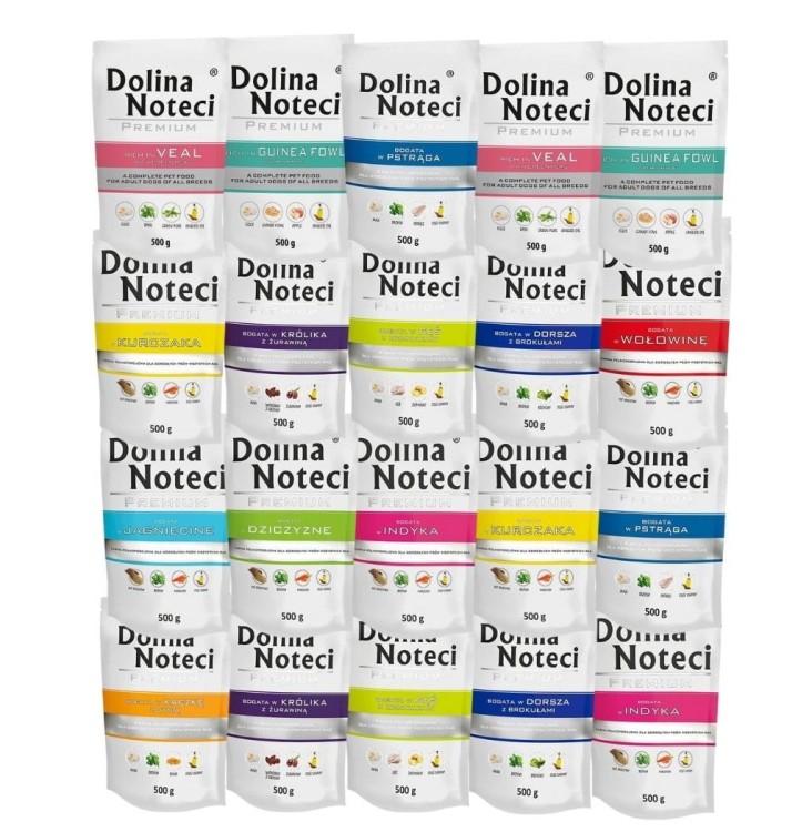 DOLINA NOTECI PREMIUM MIX 12 SMAKÓW Karma mokra dla psa 20x500g