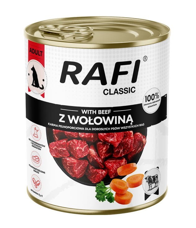 RAFI Classic mokra karma dla psa z wołowiną 800g