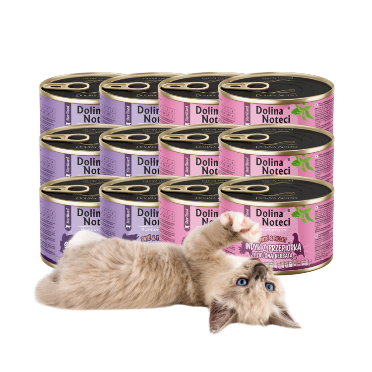 DOLINA NOTECI Superfood pasztet i filet dla kota sterylizowanego MIX 12x185g