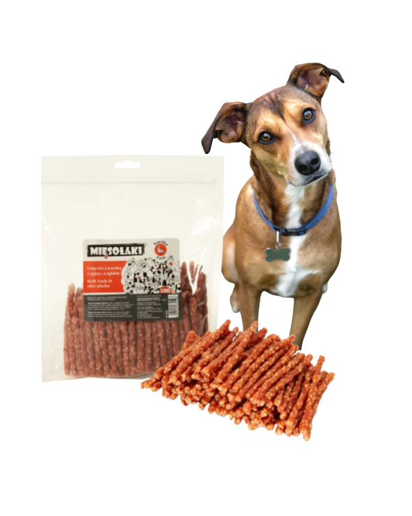 Przysmak dla psa Miękkie Patyczki z kaczką i ryżem 500g Mięsołaki Smaczek