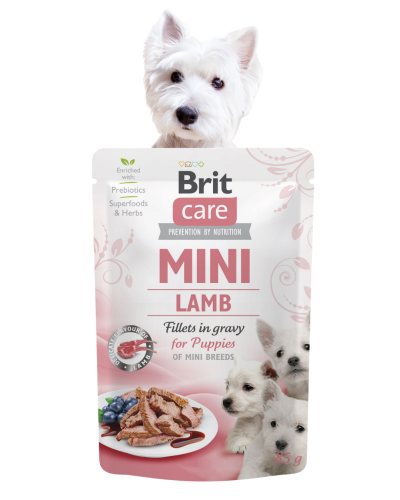 BRIT Care Mini PUPPY Mokra karma dla szczeniąt Jagnięcina w sosie 85g