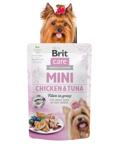 BRIT Care Mini Mokra karma dla psa Kurczak i Tuńczyk Fileciki 85g Małe Rasy