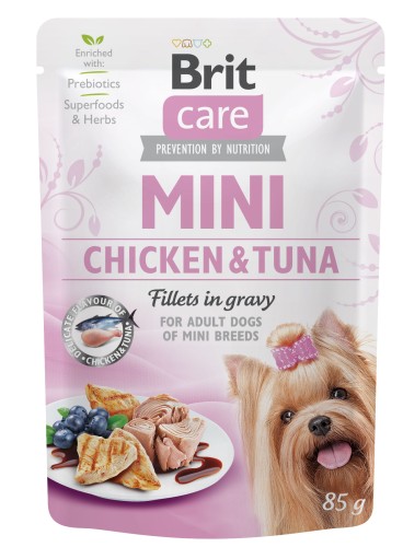 BRIT Care Mini Mokra karma dla psa Kurczak i Tuńczyk Fileciki 85g Małe Rasy