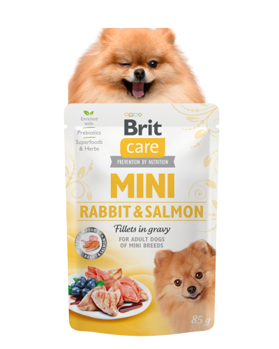 BRIT Care Mini Mokra karma dla psa Królik i Łosoś 85g Małe Rasy