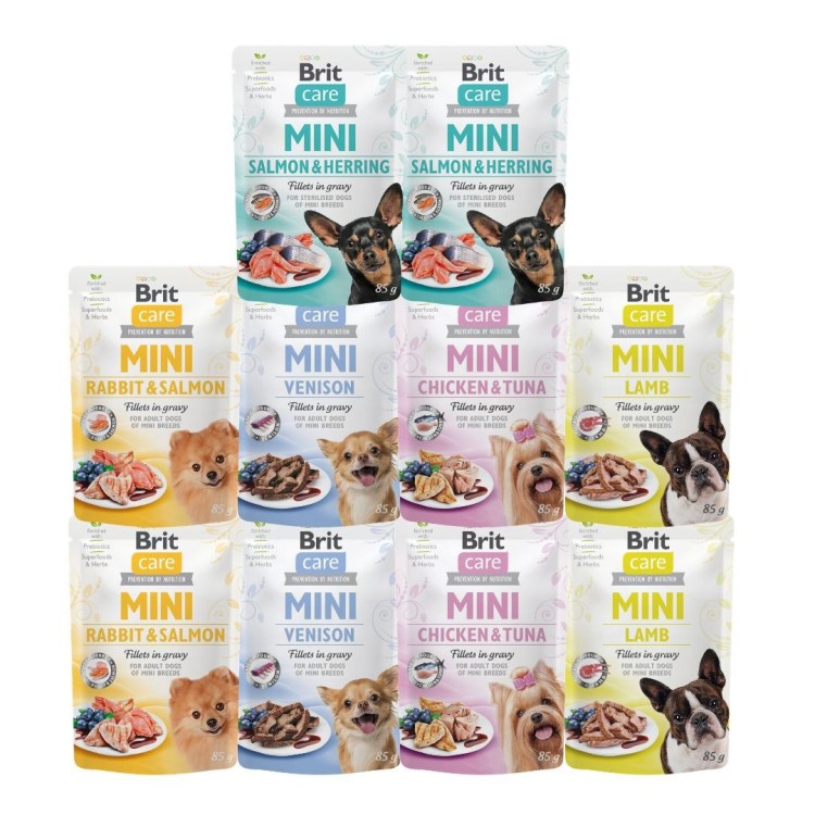 Brit Care Mini mokra karma dla psa MIX smaków 10x85g MAŁE RASY