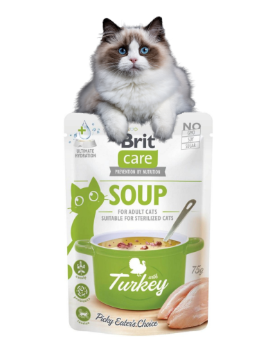 BRIT Care Cat Mokra karma dla kotów sterylizowanych ZUPA INDYK 75g Soup