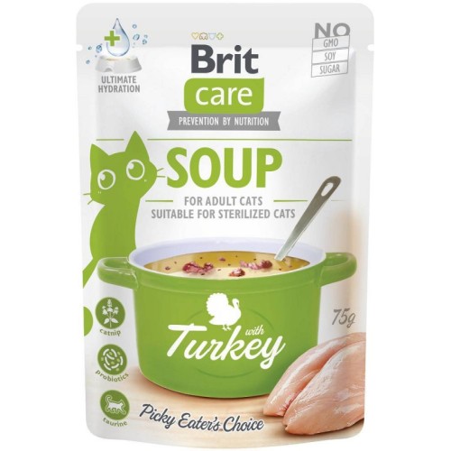 BRIT Care Cat Mokra karma dla kotów sterylizowanych ZUPA INDYK 75g Soup