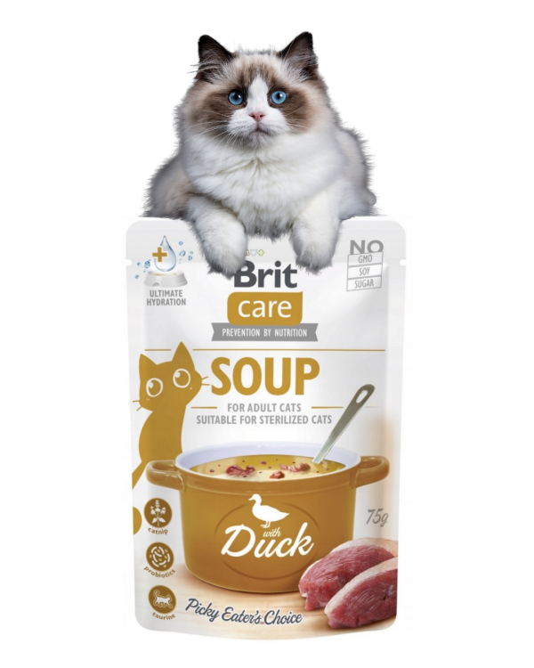 BRIT Care Cat Mokra karma dla kotów sterylizowanych ZUPA KACZKA 75g Soup