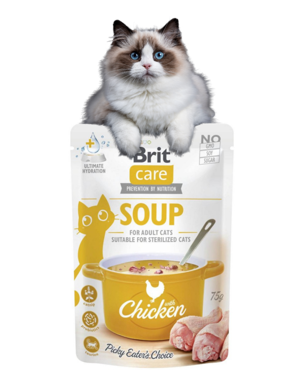 BRIT Care Cat Mokra karma dla kotów sterylizowanych ZUPA KURCZAK 75g Soup