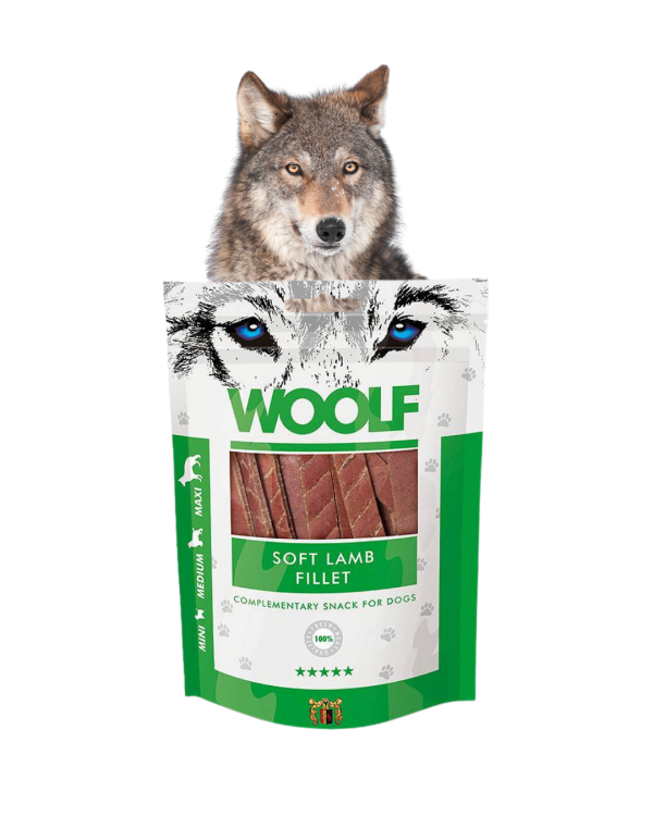 WOOLF Paski z Jagnięciny Przysmak dla psa 100g Filety, Smakołyki