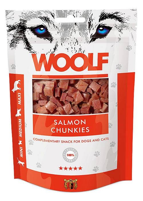 WOOLF Smaczki z Łososiem Przysmak dla psa 100g Gryzaki, Smakołyki