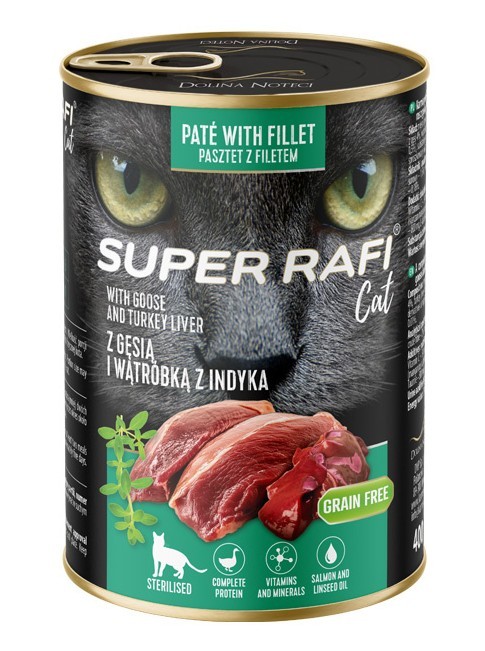 SUPER RAFI CAT mokra karma dla kota MIX SMAKÓW 24x400g