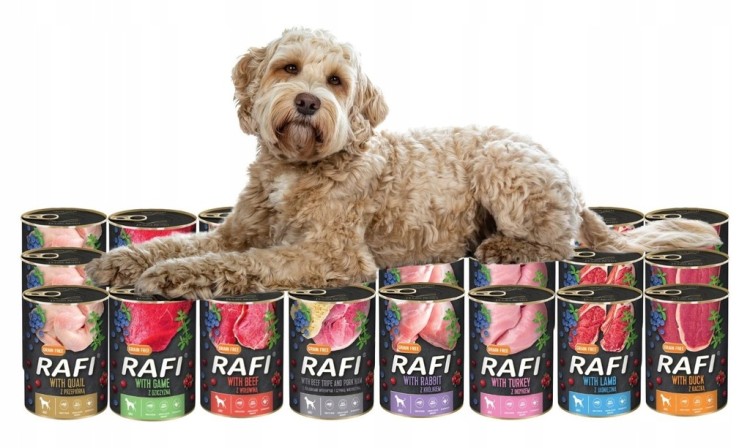 RAFI mokra karma dla psa MIX 8 smaków 24x400g Zestaw Dolina Noteci