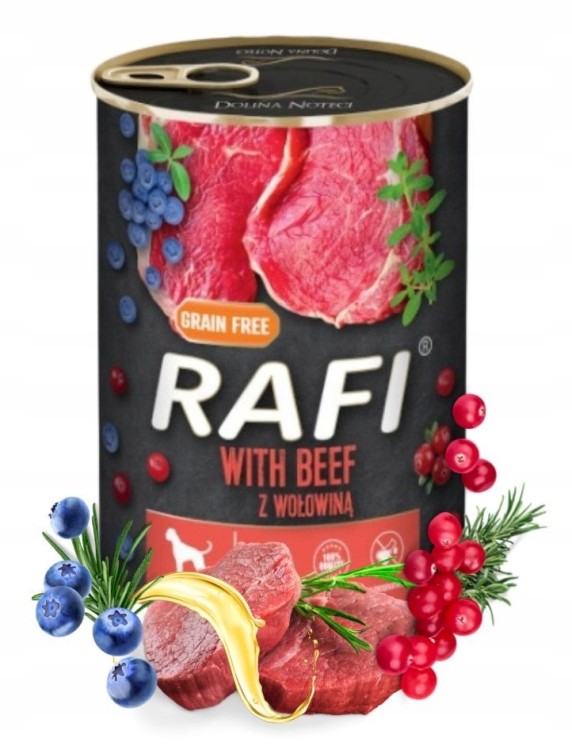 RAFI mokra karma dla psa MIX 8 smaków 24x400g Zestaw Dolina Noteci