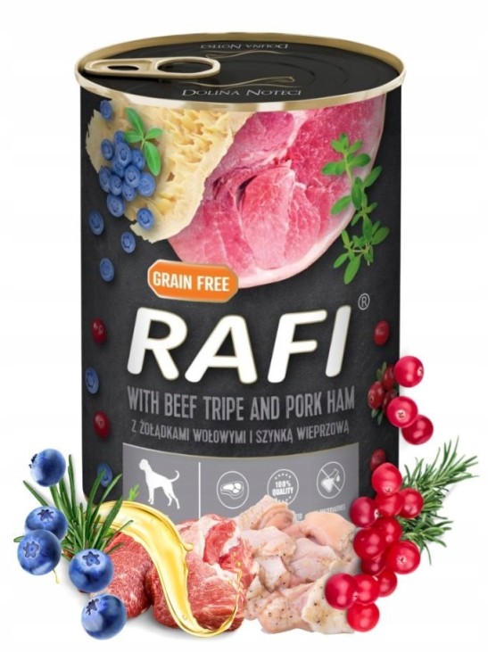 RAFI mokra karma dla psa MIX 8 smaków 24x400g Zestaw Dolina Noteci