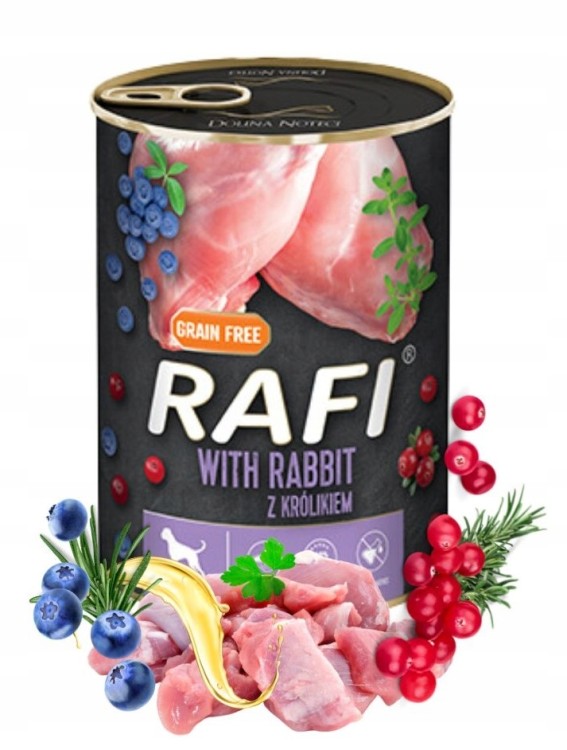 RAFI mokra karma dla psa MIX 8 smaków 24x400g Zestaw Dolina Noteci