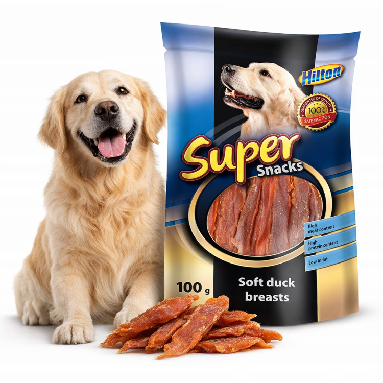Przysmak dla psa Miękkie Filety z Kaczki Hilton Super Snacki 100g Smaczki