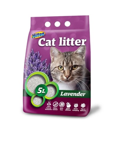 HILTON Żwirek dla kota bentonitowy LAWENDA 5l zapachowy