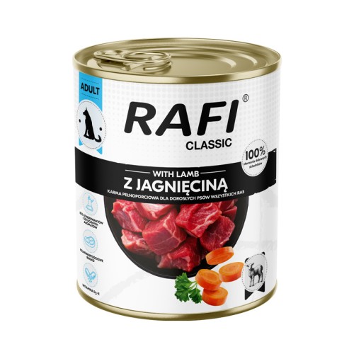 Mokra karma dla psa RAFI CLASSIC JAGNIĘCINA 800g Dolina Noteci