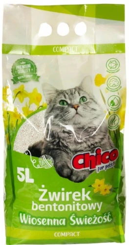 CHICO Żwirek bentonitowy dla kota Wiosenna Świeżość 5l drobny