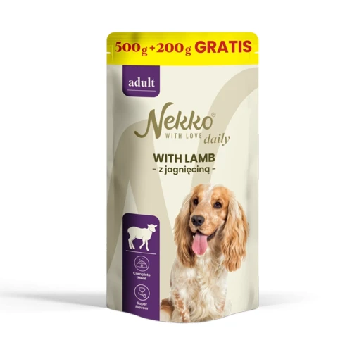Mokra karma dla psa NEKKO DAILY ADULT Jagnięcina 500g+200g GRATIS