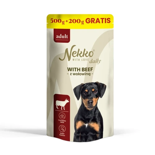 Mokra karma dla psa NEKKO DAILY ADULT Wołowina 500g+200g GRATIS