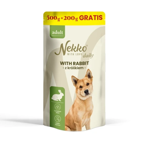 Mokra karma dla psa NEKKO DAILY ADULT Królik 500g+200g GRATIS