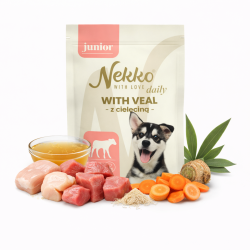 Mokra karma dla psa NEKKO DAILY JUNIOR Cielęcina 300g saszetka