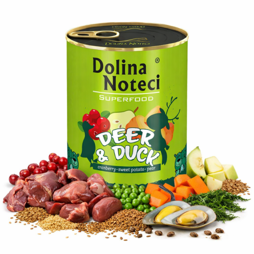 Mokra karma dla psa Dolina Noteci Superfood Jeleń i Kaczka 800g